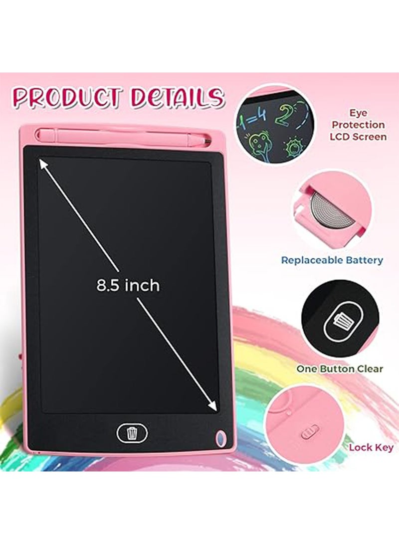 LCD Writing Tablet 8 Inch Colorful Screen Doodle Board Toddler Educational Toys for 3 4 5 6 Years Old Boys Girls Reusable Portable Drawing Tablet Toys Gifts for Kids (Pink) - Image 4