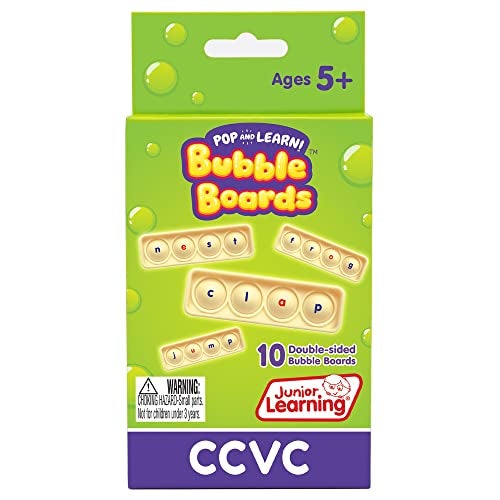 Junior Learning CCVC Bubble Boards Pop and Learn Decodable Language Arts and Sensory Learning for Ages 5 Grade K - Image 1