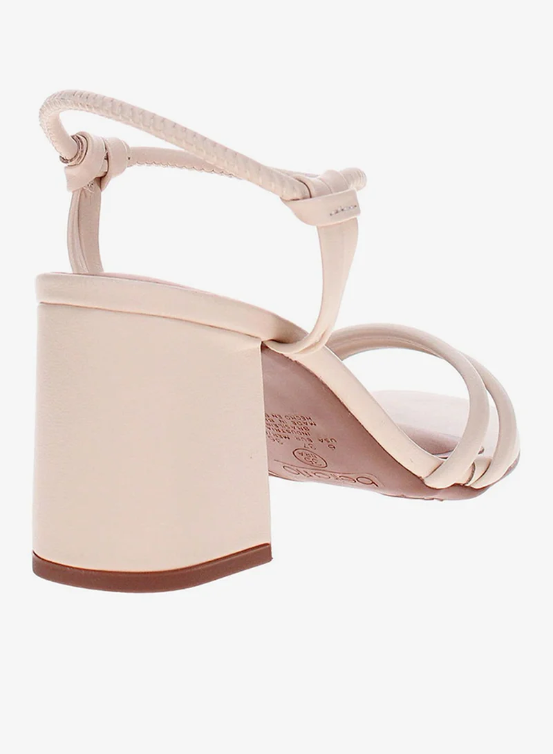 Beira Rio Cream Mid Heel Sandals for Women – Stylish & Comfortable Footwear for Any Occasion for Women | Best Price UAE