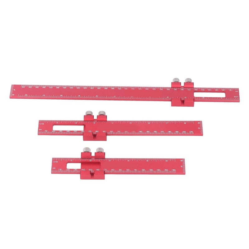 T Type Scribing Ruler 6 8 12 Inch Aluminum Alloy Woodworking Measuring Tool with Slide Stop - Image 4