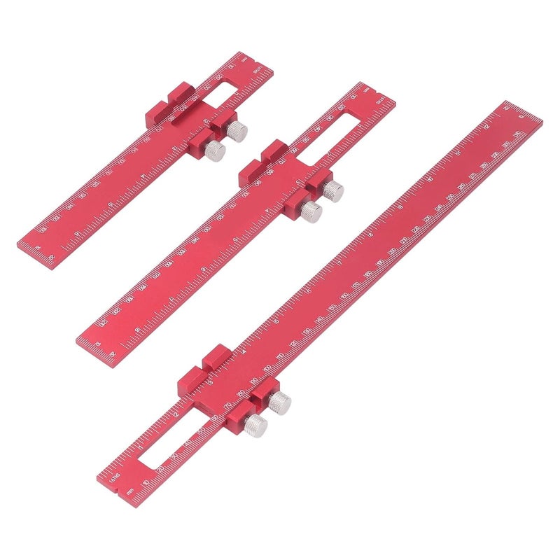 T Type Scribing Ruler 6 8 12 Inch Aluminum Alloy Woodworking Measuring Tool with Slide Stop - Image 5