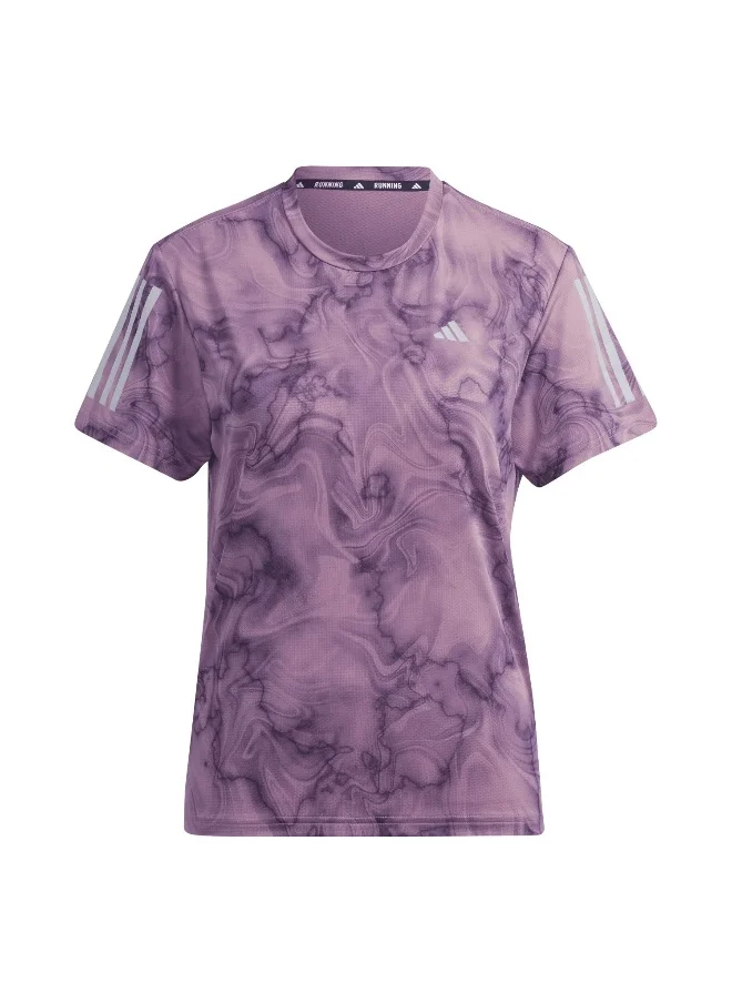 اديداس Adidas Otr Aop Tee Pink Running T-Shirts For Women Xs