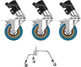 Selens Selens Heavy Duty C Stand Swivel Casters Set 0.98inch/25mm, Light Stand Wheels with Brake for Photography Studio Video - Image 1