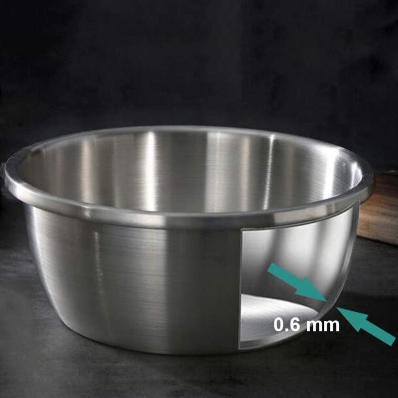 Snevad Stainless Steel Microporous Colander Bowl Set with Mixing Bowl Kitchen Strainer with Basin for Washing Vegetables Fruit Salad and Rice Pasta and for Draining Cooked Dishwasher Safe Plain - Image 2