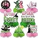 pekeng Witch Theme Party Decorations 8Pcs Pink and Green Party Honeycomb Centerpieces Witch Table Centerpieces Party Supplies Movie Birthday Party Decorations for Kids - Image 3