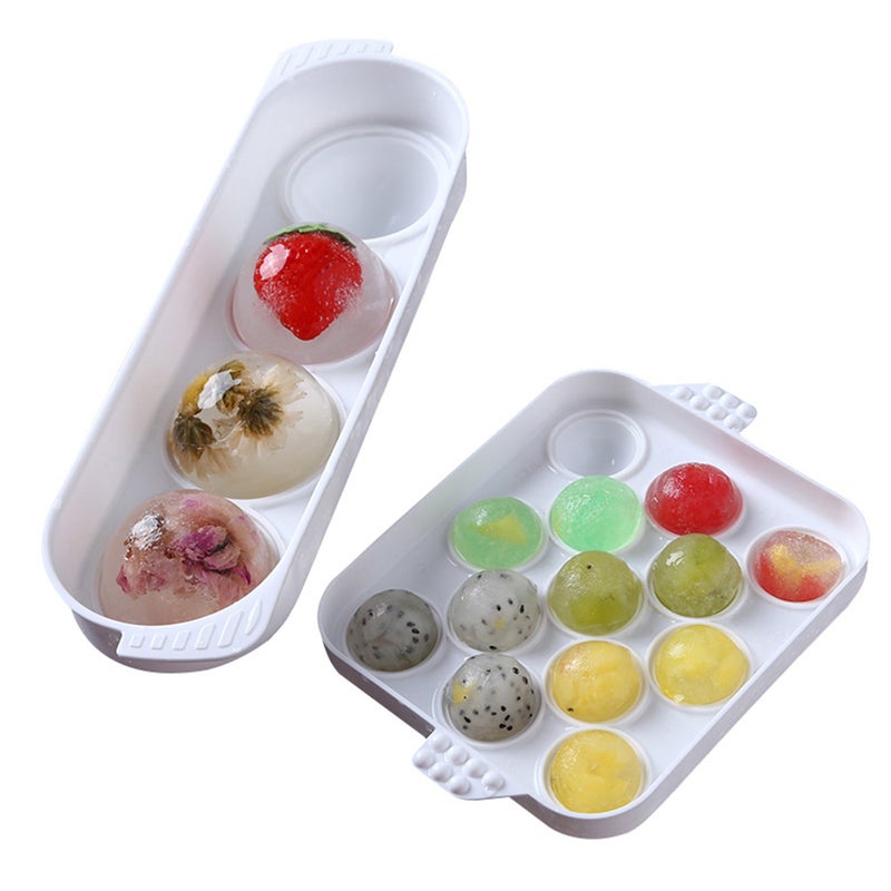 4 Cavities Round Ice Cube Tray Ice Mold Ball Shape Easy Pop Out Ice Cube Maker Jelly Cake Baking Mold with Removable Cover Lid - Image 3