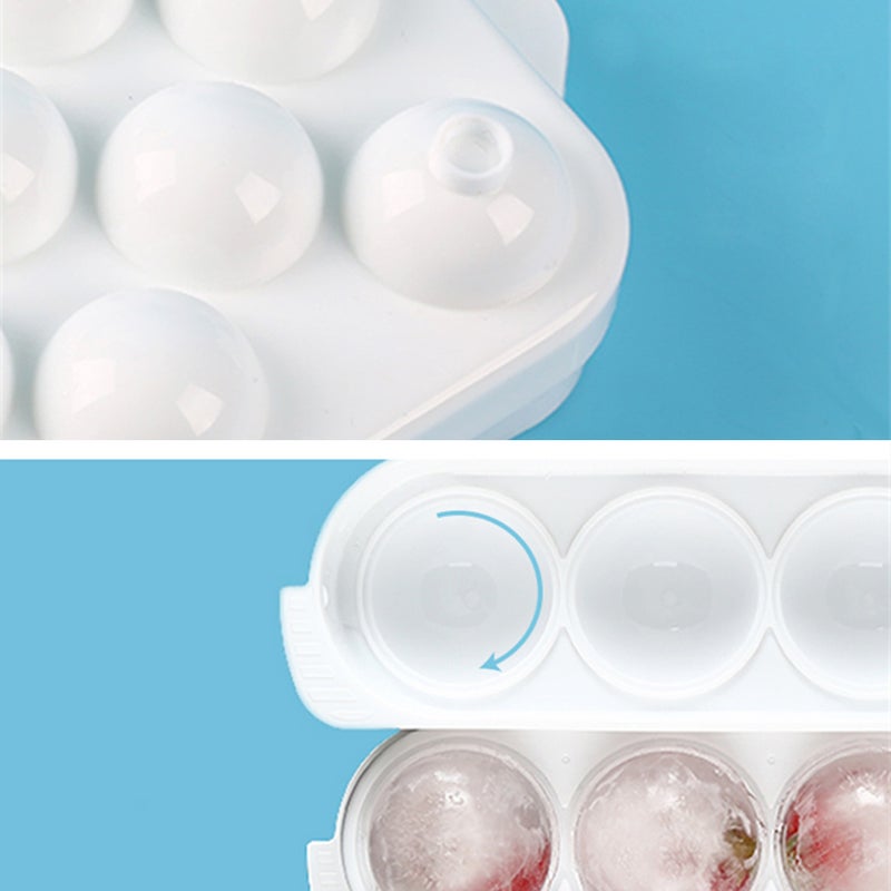 4 Cavities Round Ice Cube Tray Ice Mold Ball Shape Easy Pop Out Ice Cube Maker Jelly Cake Baking Mold with Removable Cover Lid - Image 5