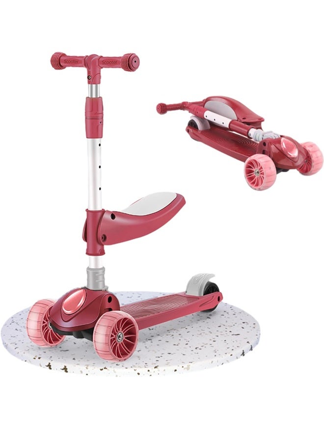Halamodo 3 in 1 Kick Scooter -Adjustable Height-Adjustable Foldable Scooter，3 LED Lighted Wheels and Anti-Slip Deck ，Suitable for Boys and Girls Aged 3-12 - Image 5