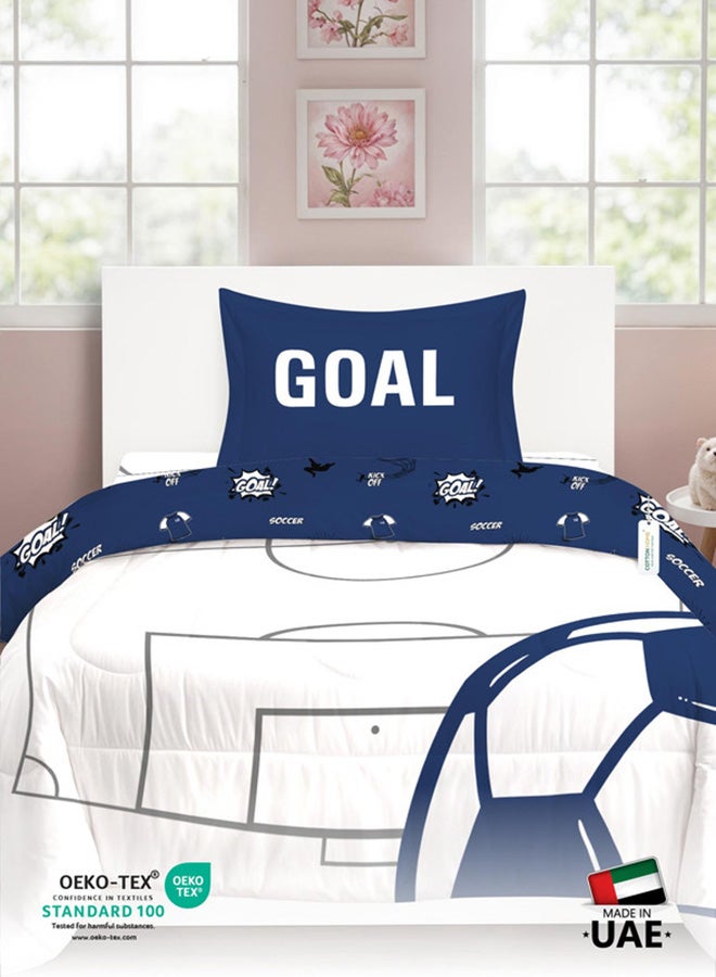 Cotton home طقم لحاف أطفال من القطن الفاخر 3 قطع يتضمن ، 1 قطعة لحاف 135x220 سم ، 1 قطعة ملاءة مشدودة 90x200 سم ، و 1 قطعة غطاء وسادة 50x75+5 سم 50x75+5 سم - Image 5