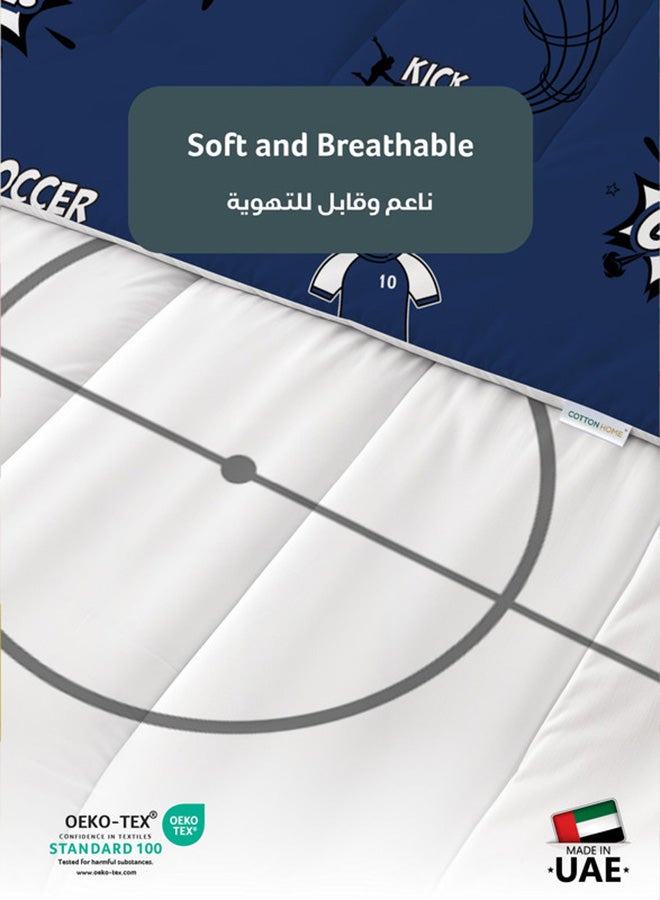 Cotton home طقم لحاف أطفال من القطن الفاخر 3 قطع يتضمن ، 1 قطعة لحاف 135x220 سم ، 1 قطعة ملاءة مشدودة 90x200 سم ، و 1 قطعة غطاء وسادة 50x75+5 سم 50x75+5 سم - Image 3