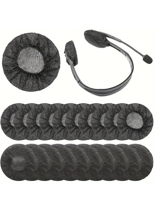 20pcs Disposable Sweatproof Earpads Breathable Dustproof Non Woven Fabric Headphone Covers - Image 2