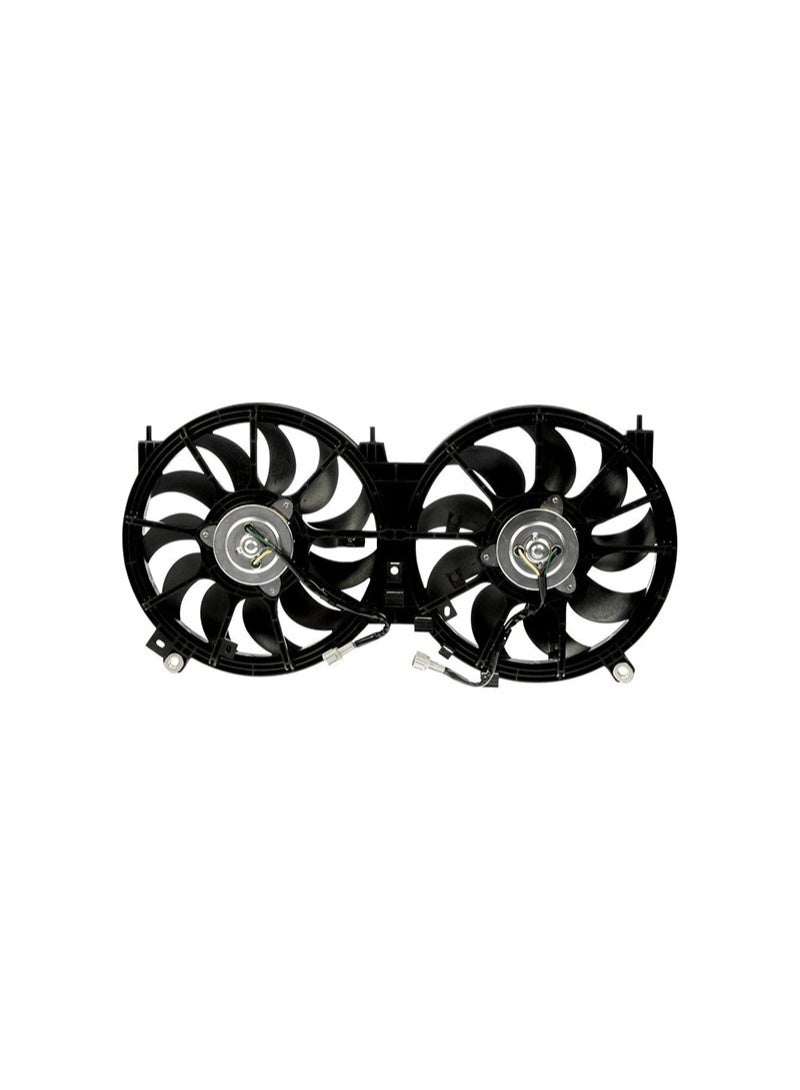 TYC Engine Cooling Radiator Fan Assembly for Nissan Murano (2009-2017) - Dual Condenser & Radiator Fan - Replaces OEM 21481-1AA0A, 21481-1AA1A - High-Performance Replacement