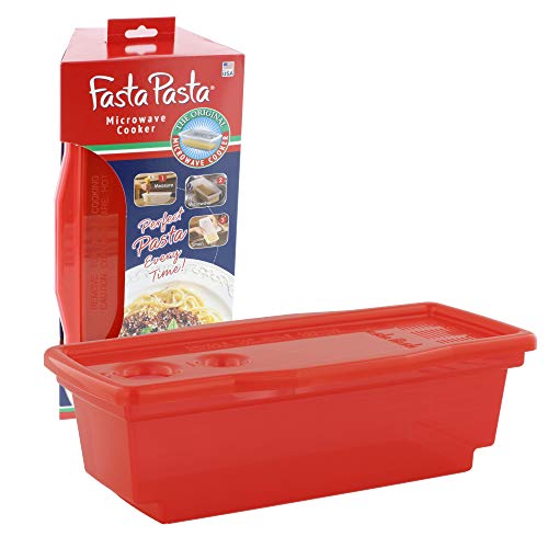 Fasta Pasta Fasta Pasta Microwave Pasta Cooker - The Original  (Red) - No Mess, Sticking or Waiting for Boil  - Image 1