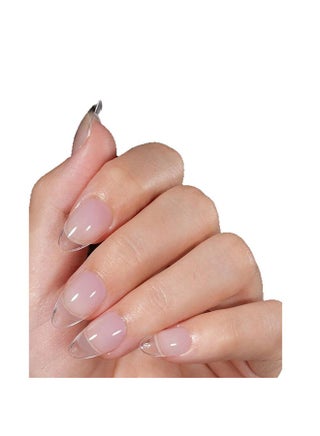 Almond Fake Gel Nail Tips 120pcs Almond Press on Nails Medium French Design Clear Full Cover Artificial Almond False Nails Transparent Semi Frosted Nail Plate for Home DIY Nail Salon Nail Extension - view 5