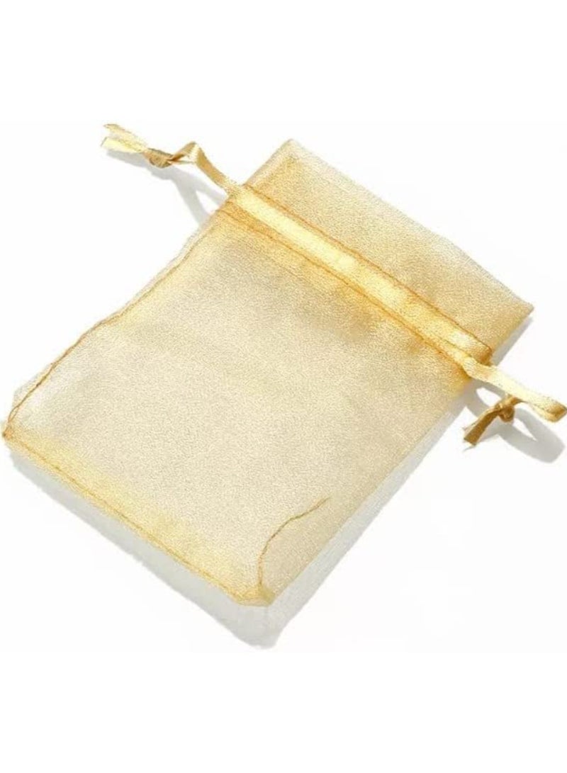 Vitacelli Premium Sheer Organza Bags,Wedding Favor Bags with Drawstring, Jewelry Gift Bags for Party, Jewelry, Festival, Makeup Favor Bags, net gift bags, drawstring goody bags Size: H30xL19CM GOLD  - Image 4