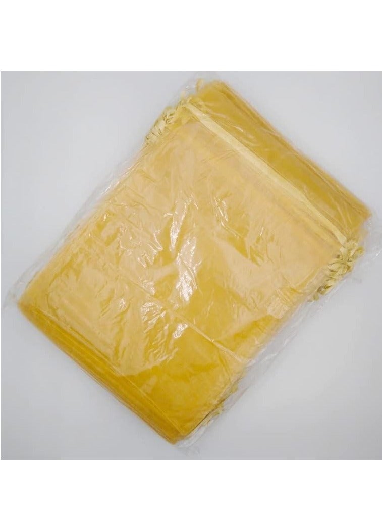 Vitacelli Premium Sheer Organza Bags,Wedding Favor Bags with Drawstring, Jewelry Gift Bags for Party, Jewelry, Festival, Makeup Favor Bags, net gift bags, drawstring goody bags Size: H30xL19CM GOLD  - Image 2