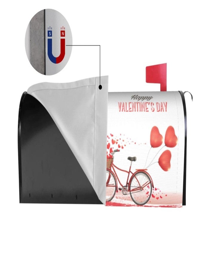 Harooni Romantic Valentine's Day Mailbox Cover Mother's Day Mailbox Covers Magnetic Standard Size 18" X 21" Valentine's Day with A Bike and A Tree Made Out of Hearts Outdoor Garden Decoratives - Image 5