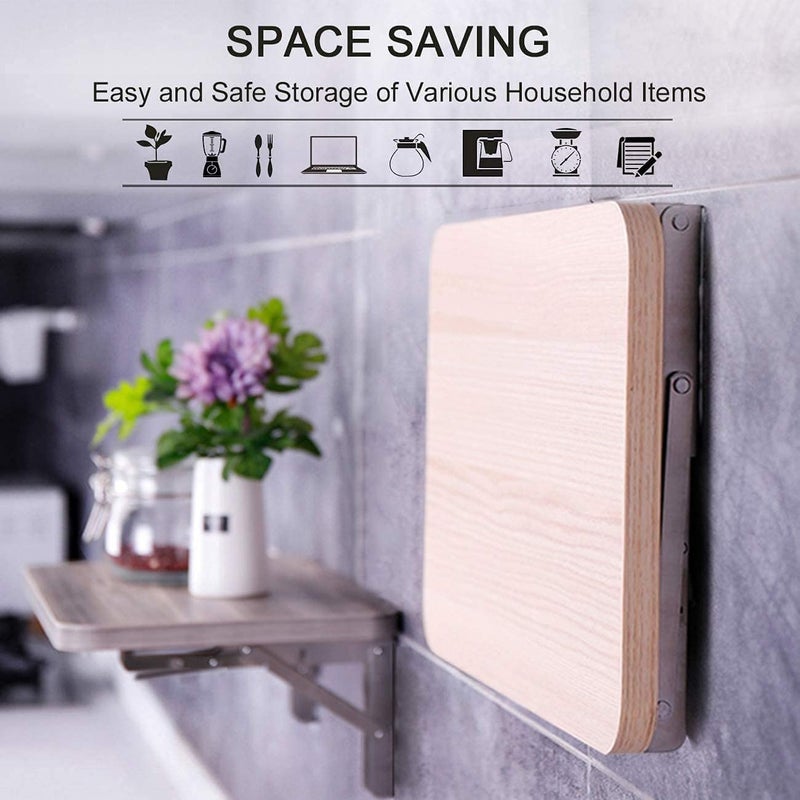BOSCO Premium 20 Foldable Stainless Steel RacksShelf Bracket l Bracket Wall Brackets Wall Angle Bracket Folding Table Bracket with Fittings for fold Down Steel Table 20 - Image 4