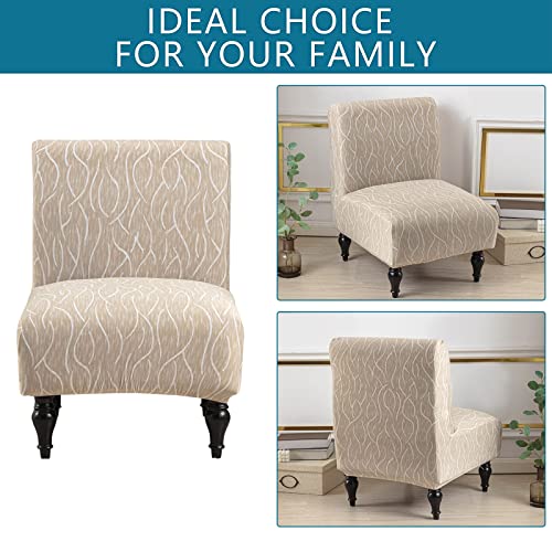 Eco-Ancheng Armless Chair Slipcover Removable Armless Accent Chairs Covers Washable Armless Slipper Chair Slipcover Printed Armless Chair Furniture Protector Covers for Living Dining Room Hotel - Image 4