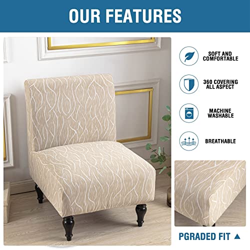 Eco-Ancheng Armless Chair Slipcover Removable Armless Accent Chairs Covers Washable Armless Slipper Chair Slipcover Printed Armless Chair Furniture Protector Covers for Living Dining Room Hotel - Image 3
