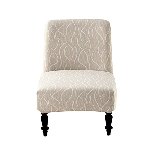 Eco-Ancheng Armless Chair Slipcover Removable Armless Accent Chairs Covers Washable Armless Slipper Chair Slipcover Printed Armless Chair Furniture Protector Covers for Living Dining Room Hotel - Image 1