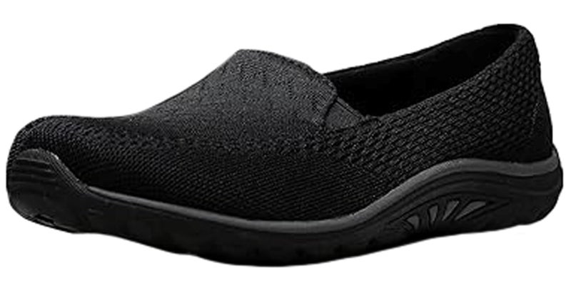 Skechers Women's Reggae Fest-Willows Loafer Flat, Black Mesh, 9.5 - Image 1