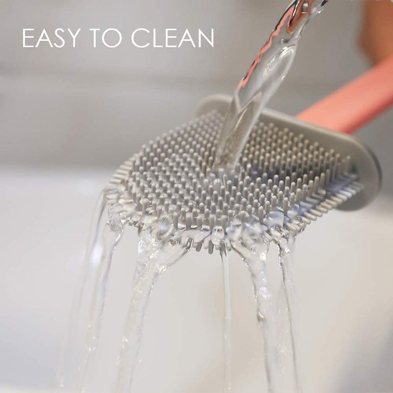 ROKTRY Toilet Brush and Holder Set for Bathroom, Flexible Toilet Cleaning Bowl Brush Head with Silicone Bristles, Compact Size for Storage and Organization (Multicolor) - Image 2