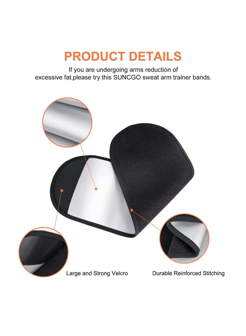 Excefore Arm Trimmers for Women One Pair Sauna Sweat Arm Bands Adjustable Arm Trainer Toner Sleeves for Sports Workout - Image 5