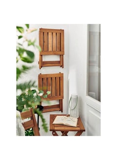 Zaboon Stool, outdoor, foldable/light brown stained, 37x45 cm  - Image 3