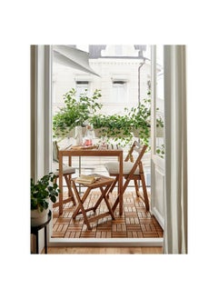 Zaboon Stool, outdoor, foldable/light brown stained, 37x45 cm  - Image 5