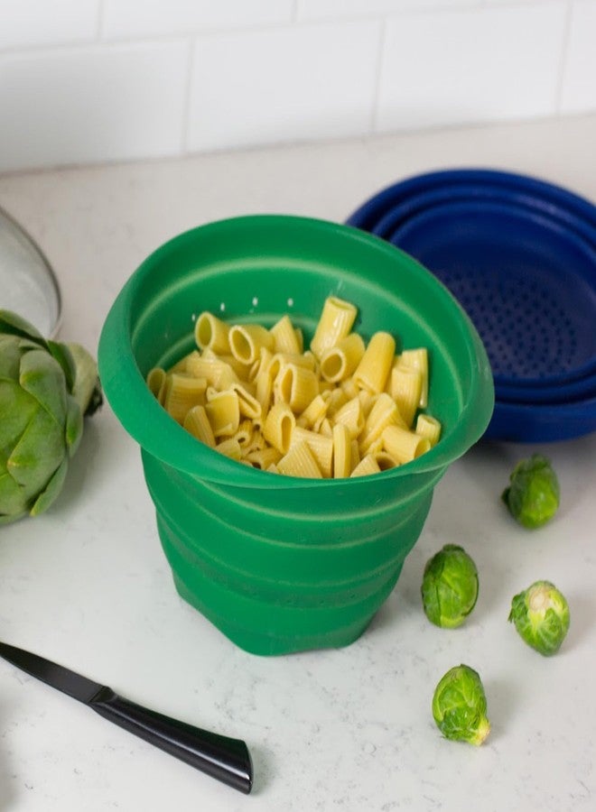 Better Houseware 4-Quart Silicone Collapsible Colander - Green - Image 2