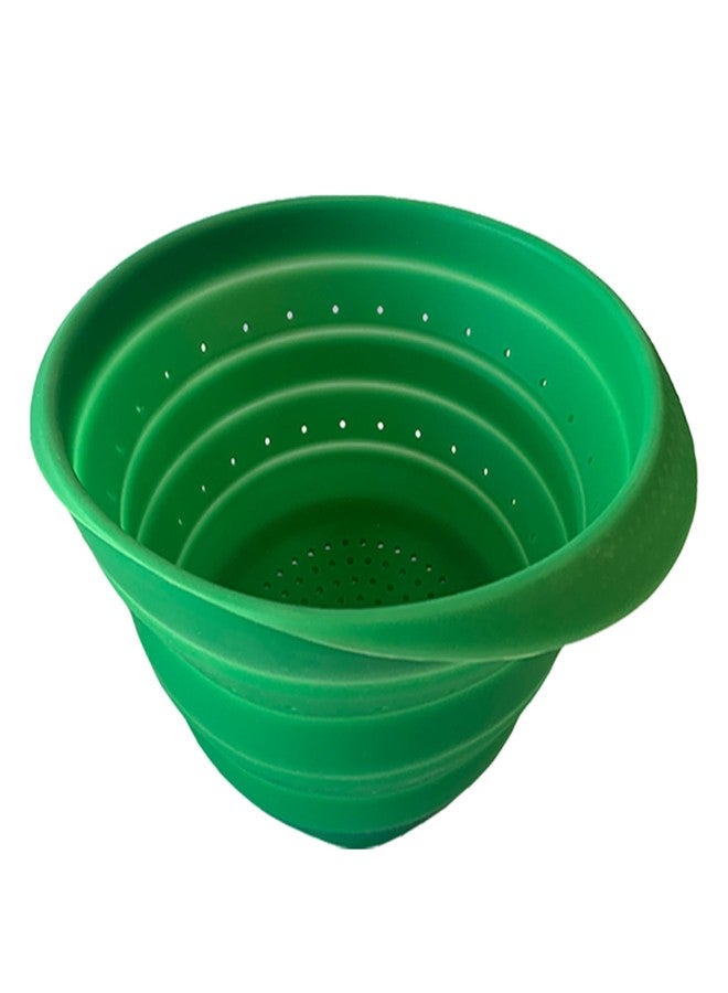 Better Houseware 4-Quart Silicone Collapsible Colander - Green - Image 1