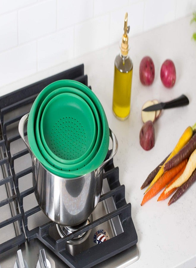 Better Houseware 4-Quart Silicone Collapsible Colander - Green - Image 5
