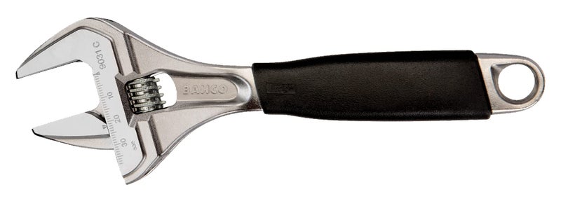 Bahco 8" SAE Big Mouth Adjustable Wrench with Handle, Wide Jaw, Slim Head, and True Ergo Grip for Tight Spaces, Ideal for Maintenance, Plumbing, and Electrical Repair Tasks - Image 2