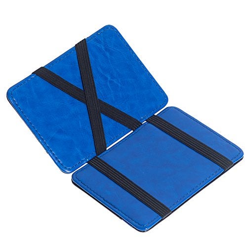 CKLT Men's Fashion Magic Money Clip Leather Minimalistic Slim Wallet blue - Image 1