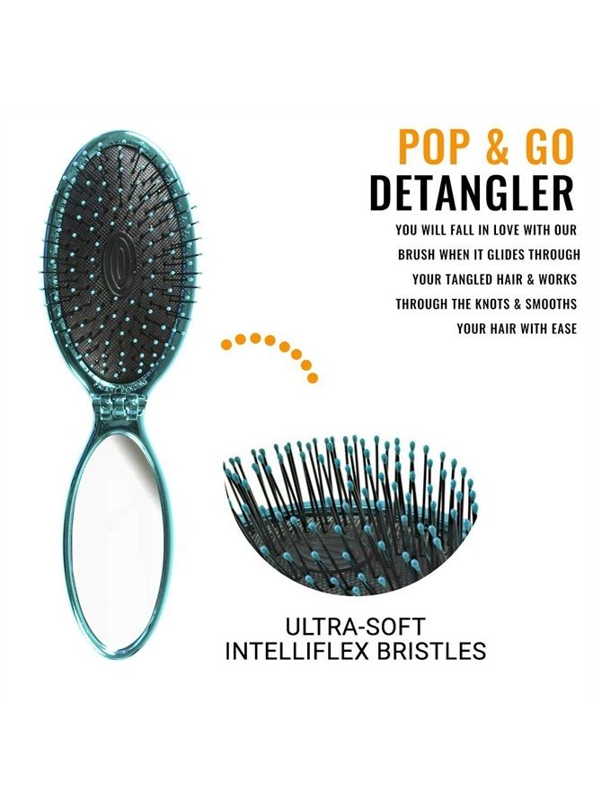 Wet Brush Pop Go Detangler Assortment Exclusive Ultrasoft IntelliFlex Bristles Blue, Teal - Image 2