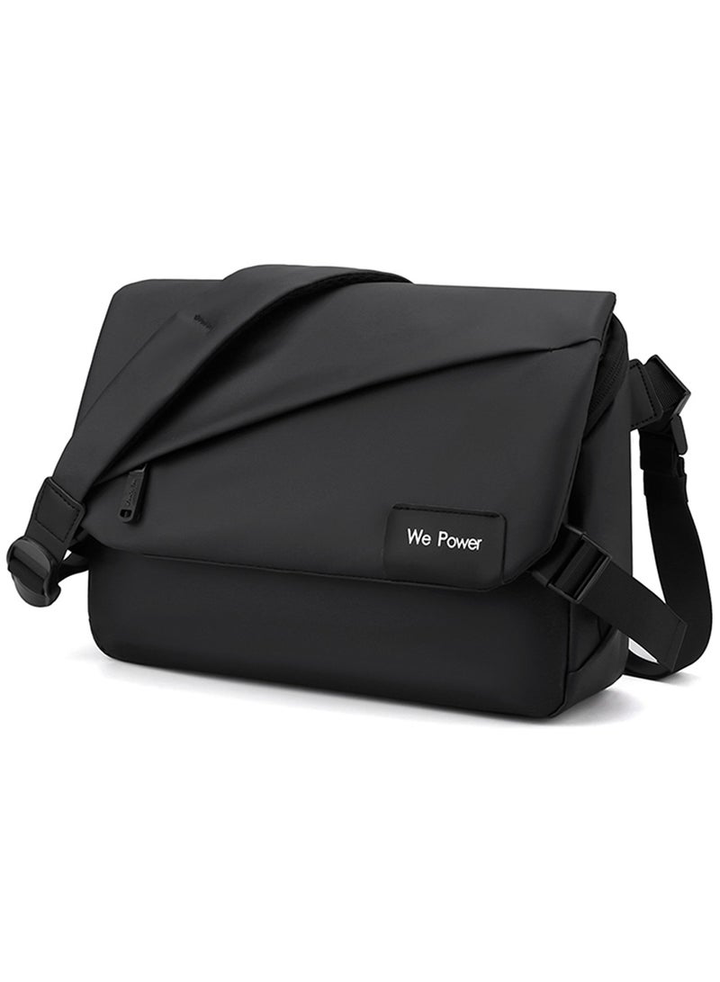 Qiccijoo Messenger Bag Crossbody Bag for Men or Women Casual Shoulder Bag Sling Bag Travel Bag for Business Office School Satchel Bags Work Bag Handbag Purse(Black) - Image 1