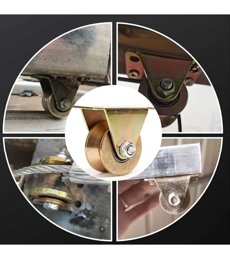 4 قطع من عجلات البكرات المعدنية الثقيلة V Groove 462lb عجلات دوارة للانزلاق للأبواب - Image 3