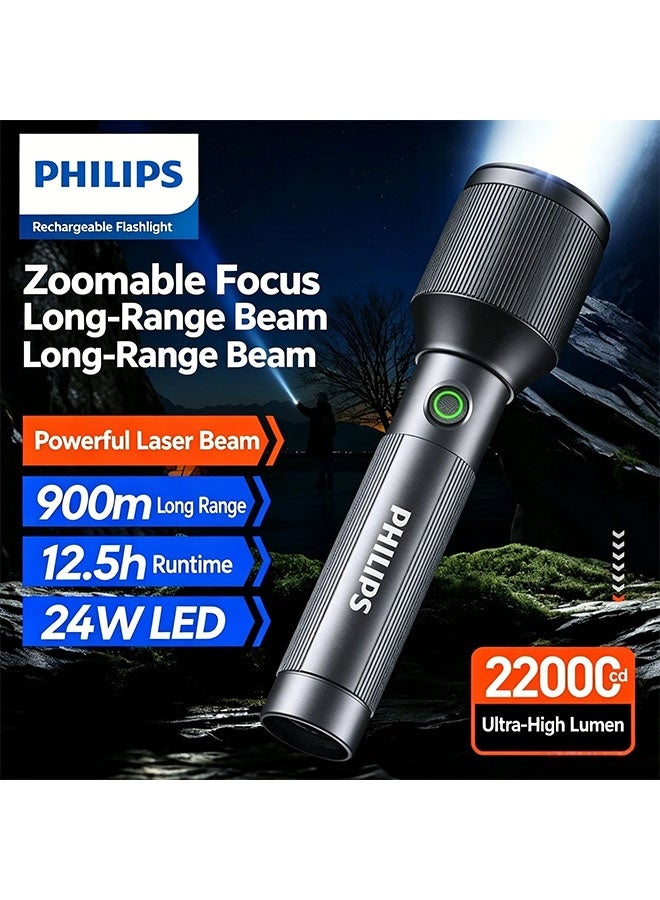 Philips LED Philips SFL2142/93 Zoomable Flashlight with Type-C Fast Charging, 2000mAh, Super Long Battery Life, High-Intensity Light - Image 1