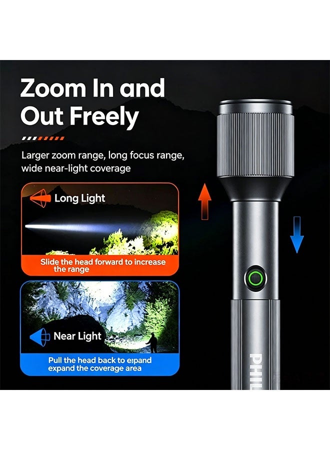 Philips LED Philips SFL2142/93 Zoomable Flashlight with Type-C Fast Charging, 2000mAh, Super Long Battery Life, High-Intensity Light - Image 4
