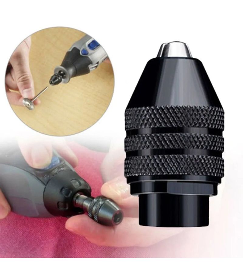 Keyless Metal Drill Chuck For Rotary Tool Black 1 Piece Secure Easy Accessory Swap - Image 4