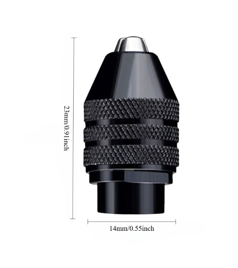 Keyless Metal Drill Chuck For Rotary Tool Black 1 Piece Secure Easy Accessory Swap - Image 2