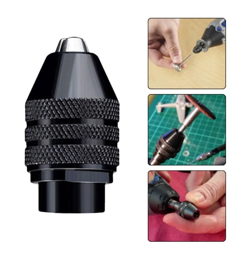 Keyless Metal Drill Chuck For Rotary Tool Black 1 Piece Secure Easy Accessory Swap - Image 5