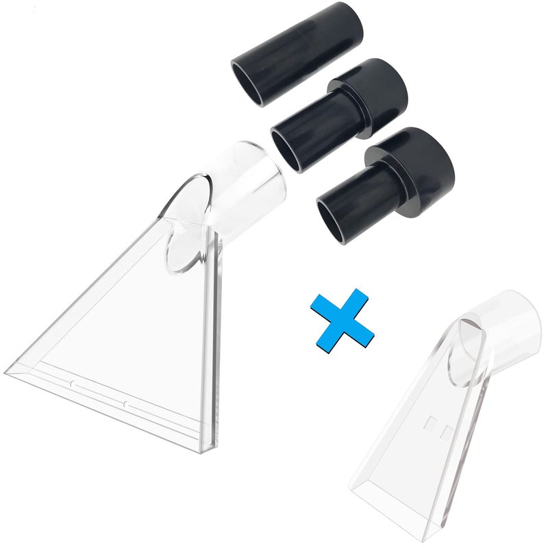 Happy Tree Universal Fits All Shop Vacs with 212 178 114 Adapters Large 712 Small 312 Clear Head for UpholsteryCarpet Cleaning Shop Vac Extractor Attachment