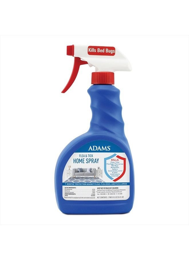 ADAMS Flea & Tick Home Spray, Kills Fleas, Flea Eggs, Flea Larvae, Bed Bugs, Ticks, Ants, Cockroaches, Spiders, Mosquitoes And Many Other Listed Nuisance Pests In The Home, 24 Fl Oz  - Image 1