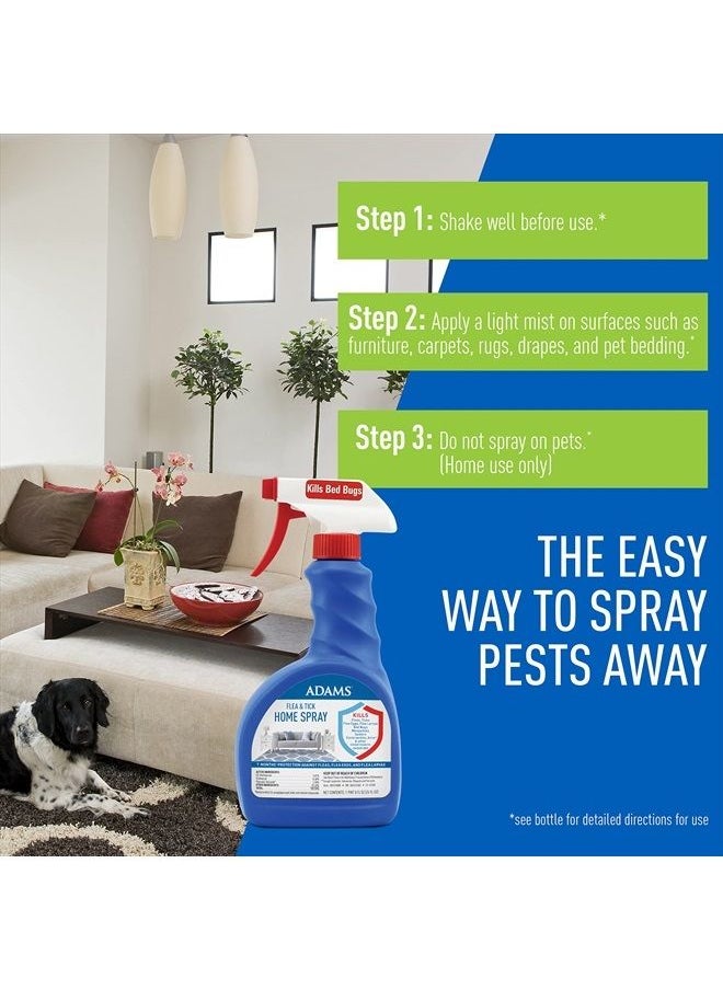 ADAMS Flea & Tick Home Spray, Kills Fleas, Flea Eggs, Flea Larvae, Bed Bugs, Ticks, Ants, Cockroaches, Spiders, Mosquitoes And Many Other Listed Nuisance Pests In The Home, 24 Fl Oz  - Image 3