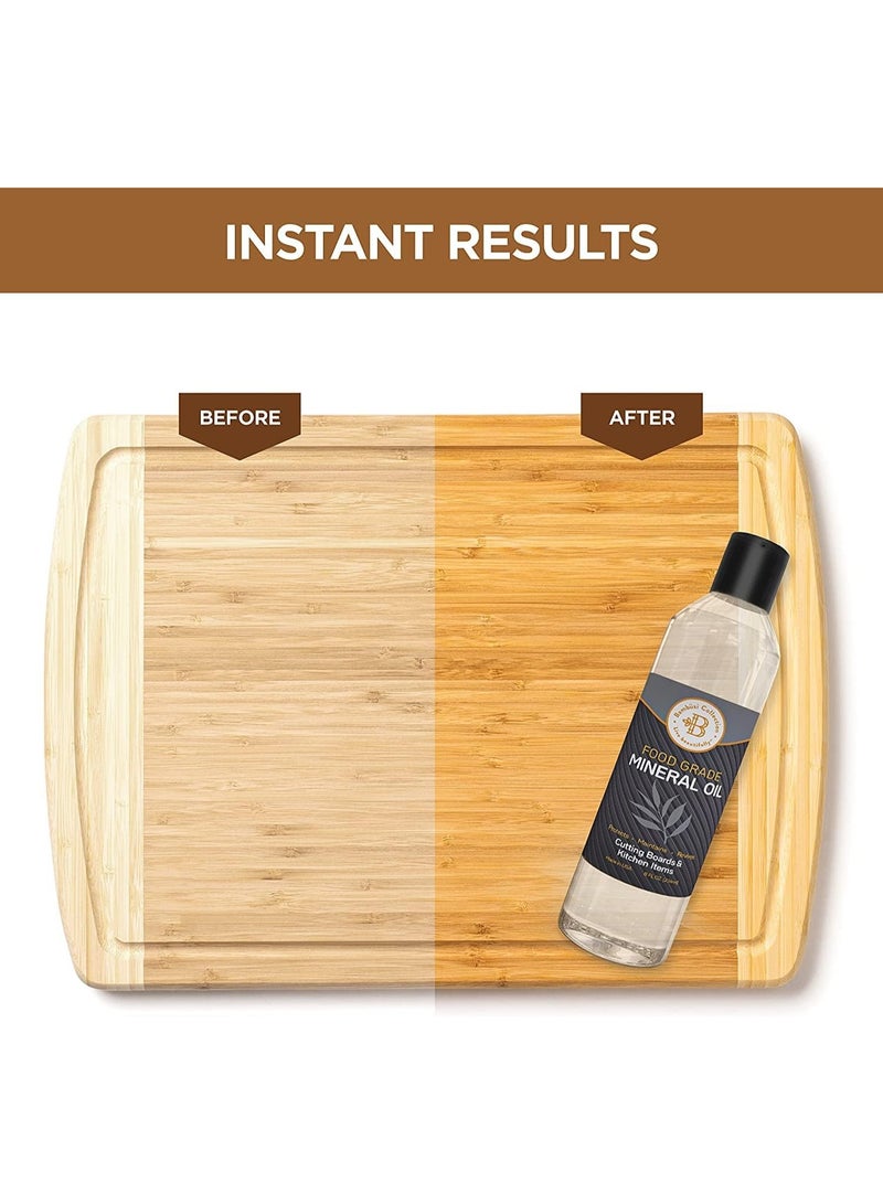 Bambüsi Mineral Oil for Wood Cutting Board - 8 oz Food Grade Wood Oil, Cutting Board Oil and Butcher Block Oil Conditioner, Food Safe Mineral Oil for Bamboo, Teak, Utensils and Wood Surfaces by Bambüsi - Image 2