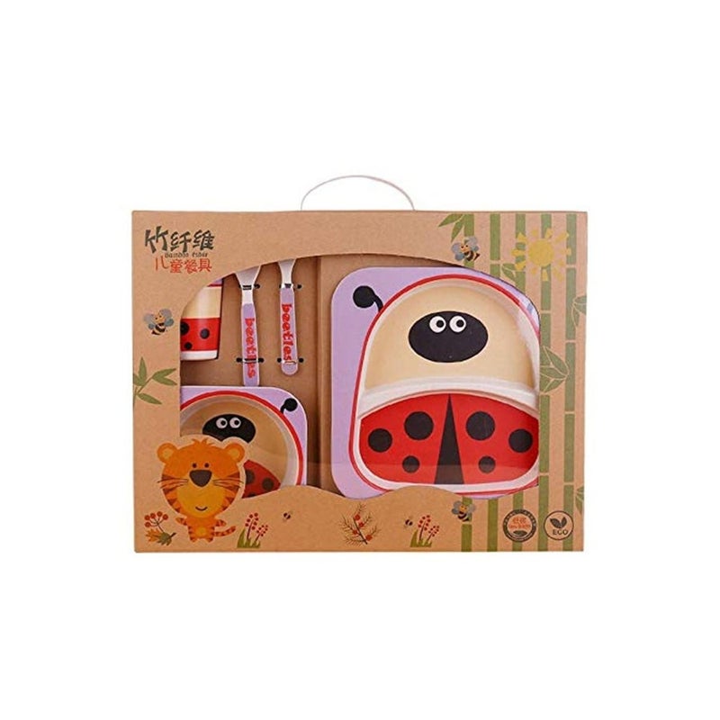 5-Piece Bamboo Fiber Tableware Set - Image 2