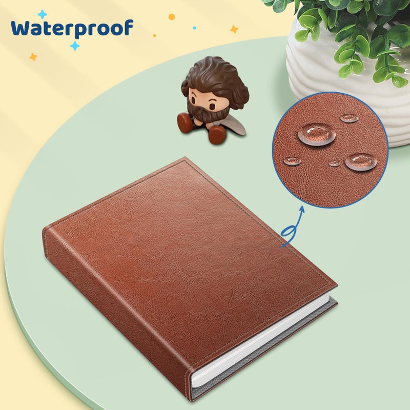 Fintie Fintie Photo Album 4x6 Photos - 52 Photos Small Mini Capacity Premium Vegan Leather Cover Photo Album  Portable Wallet Photo Album for Family Wedding Boys Girls  Vintage Brown - Image 5
