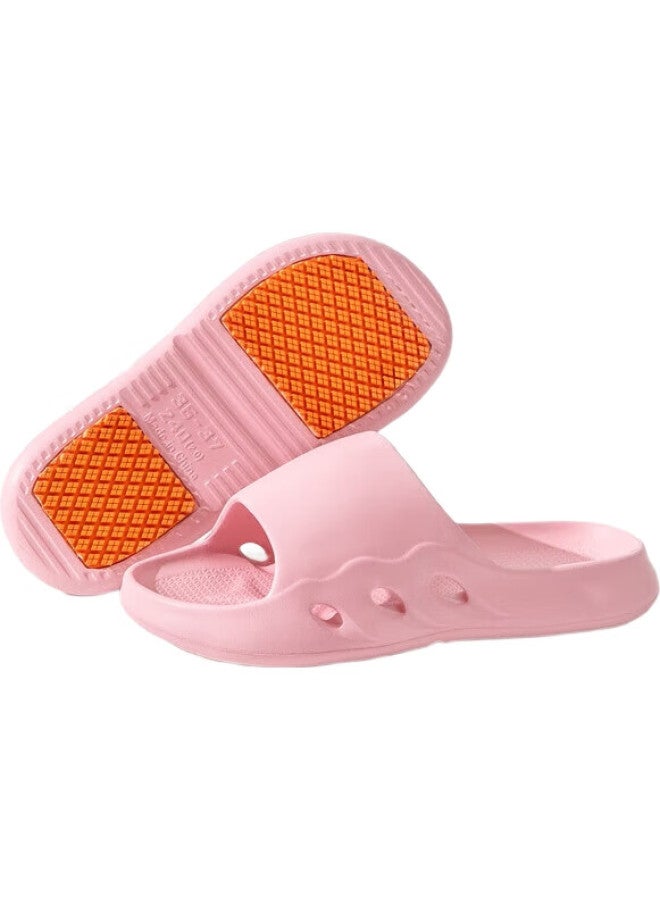 JD.com Jingzao [Professional Non-Slip] Bathroom Non-Slip Slippers, Comfortable Home Slippers For Elderly And Pregnant Women, Pink, Size 36-37 - Image 1